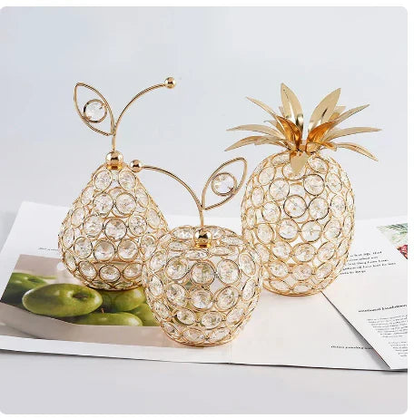 Ornament-Geschenke für Zuhause, Hochzeitsdekoration: 3D-Strass-Birnen-Apfel-Ornament mit glitzernden Kristall-Tisch-Bastelarbeiten, Dekorationen und Requisiten für die Fotografie – 10 Stück PentaMart