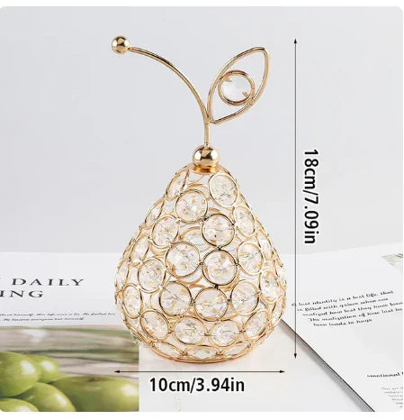 Ornament-Geschenke für Zuhause, Hochzeitsdekoration: 3D-Strass-Birnen-Apfel-Ornament mit glitzernden Kristall-Tisch-Bastelarbeiten, Dekorationen und Requisiten für die Fotografie – 10 Stück PentaMart